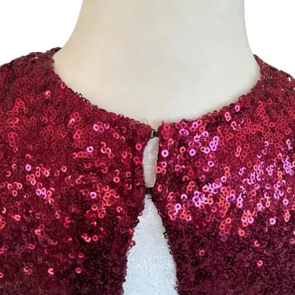 Free People Halter Dress XS Red Sequin Liquid Shine Mini NYE Holiday Party Glam - Picture 8 of 15